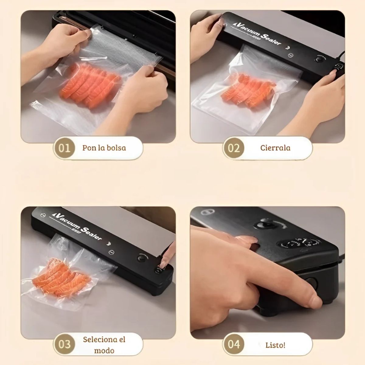 GENERICO - Maquina Selladora de Alimentos al Vacio + Bolsas