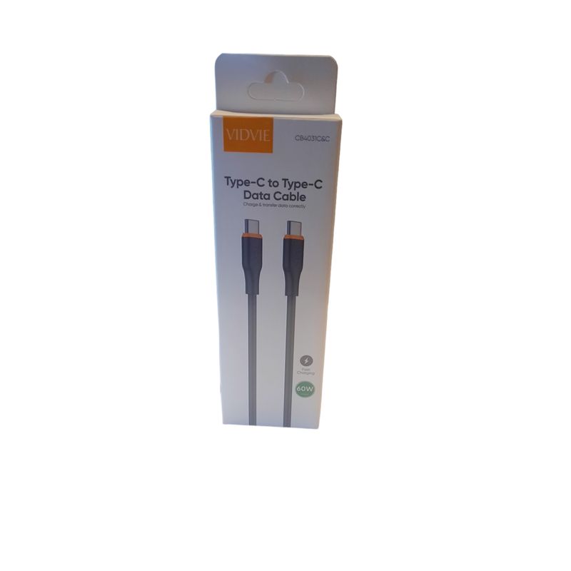 GENERICO - Cable de Datos Carga Rápida Vidvie Modelo CB4031CC Tipo C Tipo C