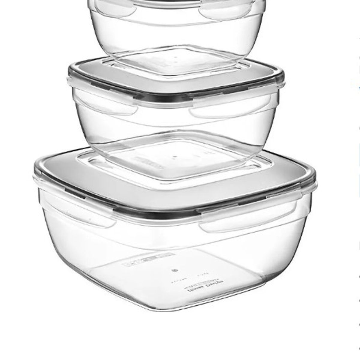 GENERICO - Set 3 Taper Tupper Hermético Para Alimentos Plástico