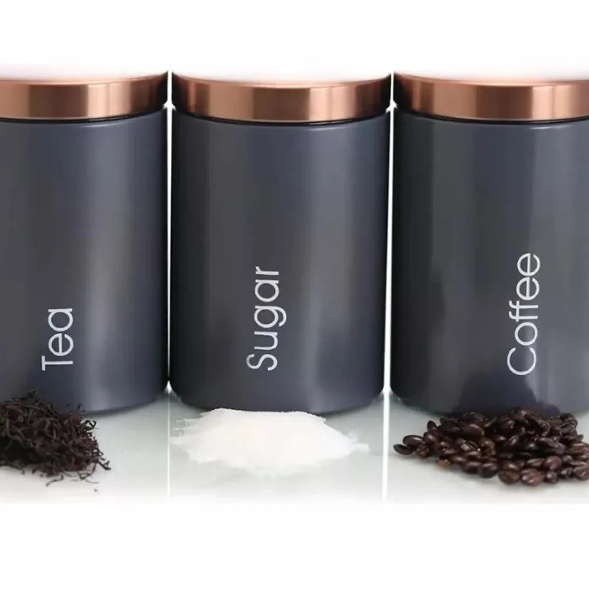 GENERICO - Pack X3 Frasco Hermético Contenedor Cocina Cafe Azucar Sal