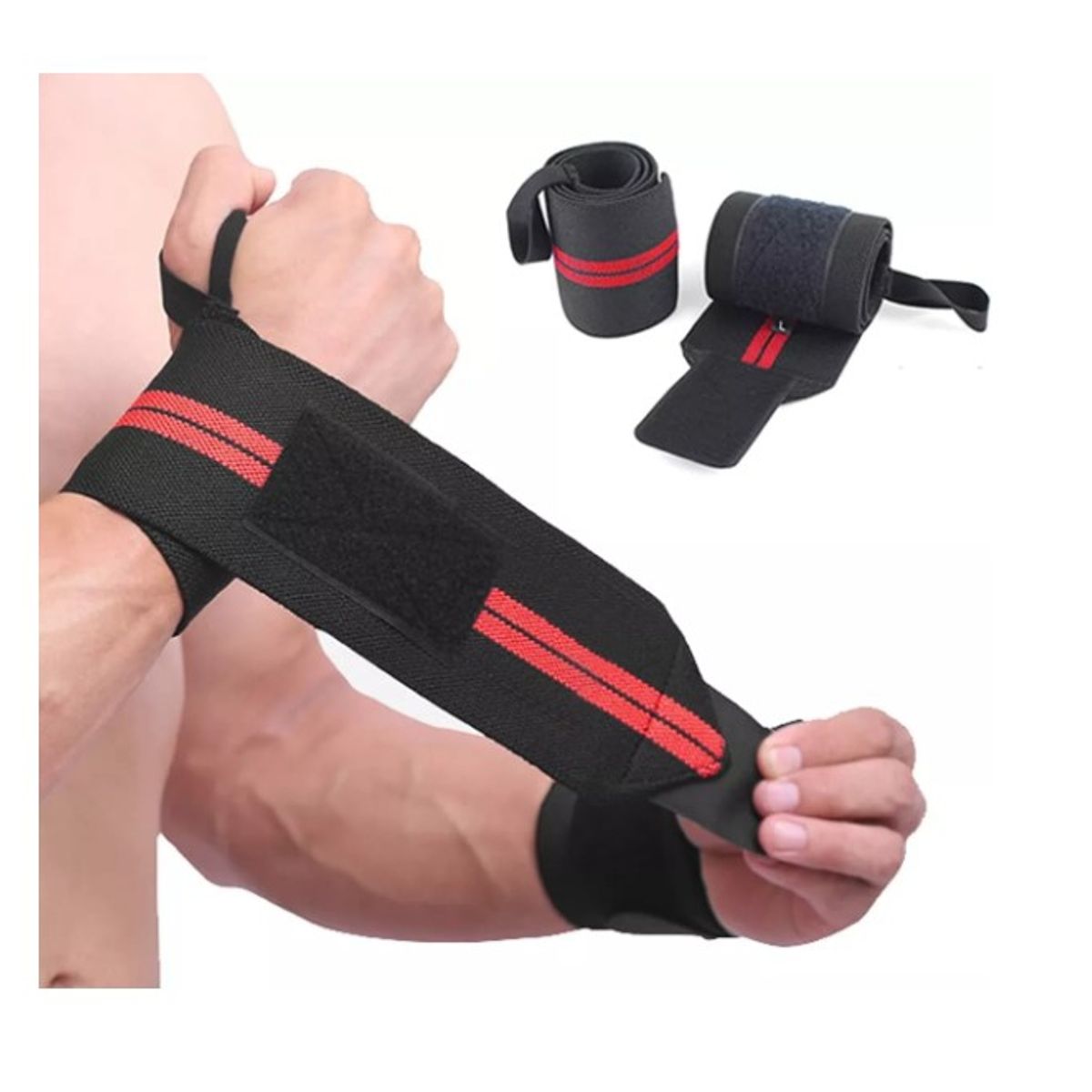 GENERICO - Par Muñequera Elástica Ajustable Deportiva Pesas Gym