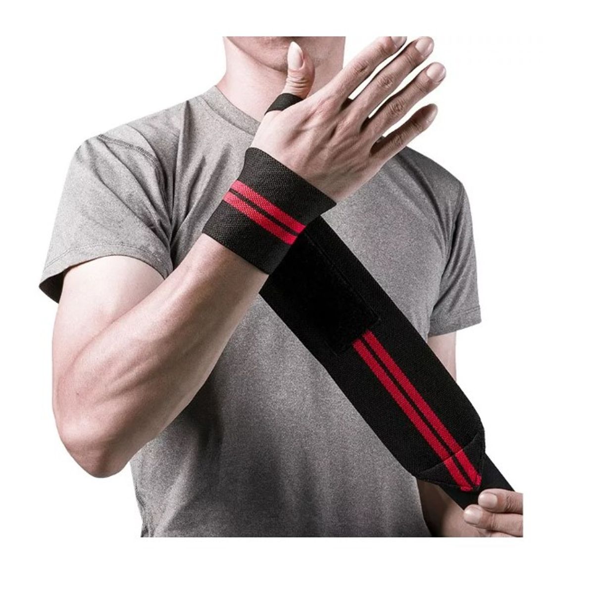 GENERICO - Par Muñequera Elástica Ajustable Deportiva Pesas Gym