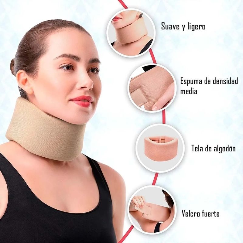 GENERICO - Cuello Collarin Para Cervical Blando Ortopédico Talla M