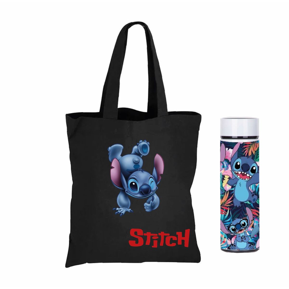 GENERICO - Bolso Stitch,Lilo and Stitch,  más termo led 450 ml estampado