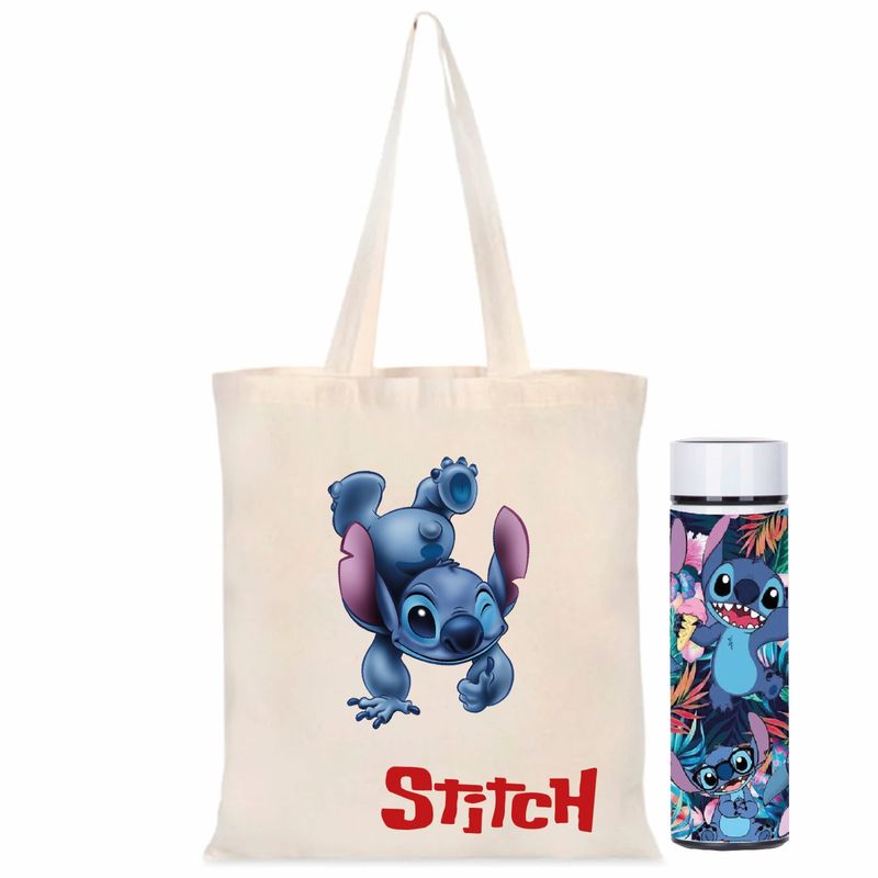 GENERICO - Bolso Stitch,Lilo and Stitch,  más termo led 450 ml estampado