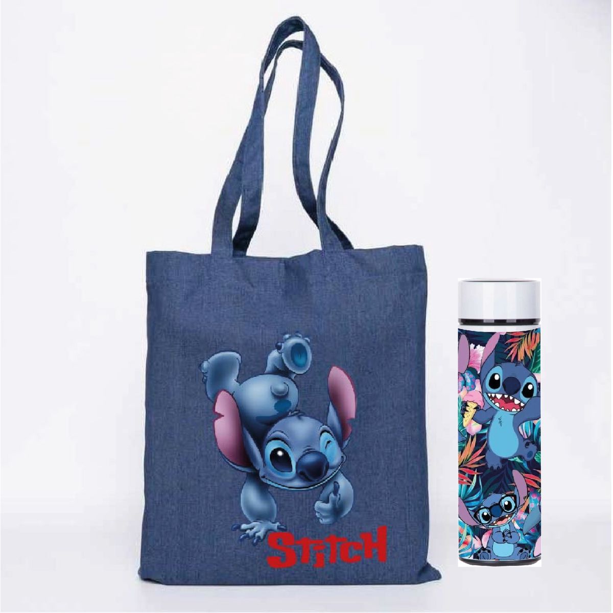 GENERICO - Bolso Stitch,Lilo and Stitch,  más termo led 450 ml estampado