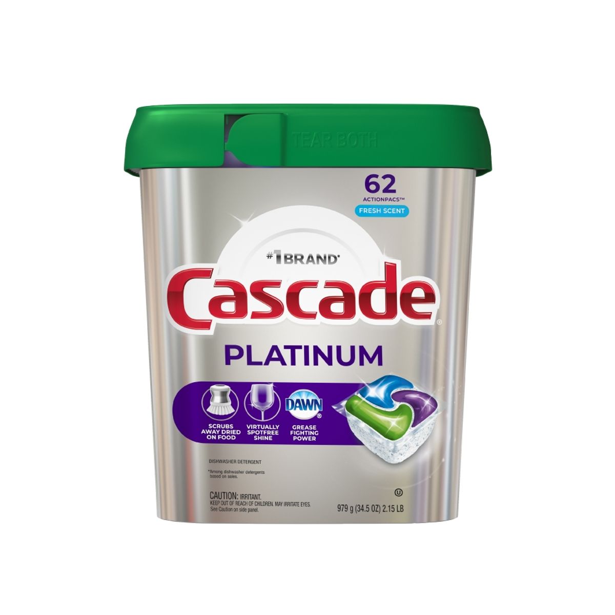 CASCADE - Detergente Lavavajilla Platinum Pods 62 unid