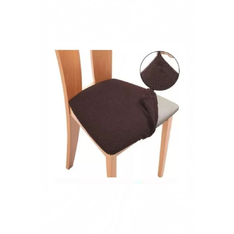 GENERICO - Pack 6 Fundas De Asientos Cuadrille Para Sillas De Comedor,Color Café