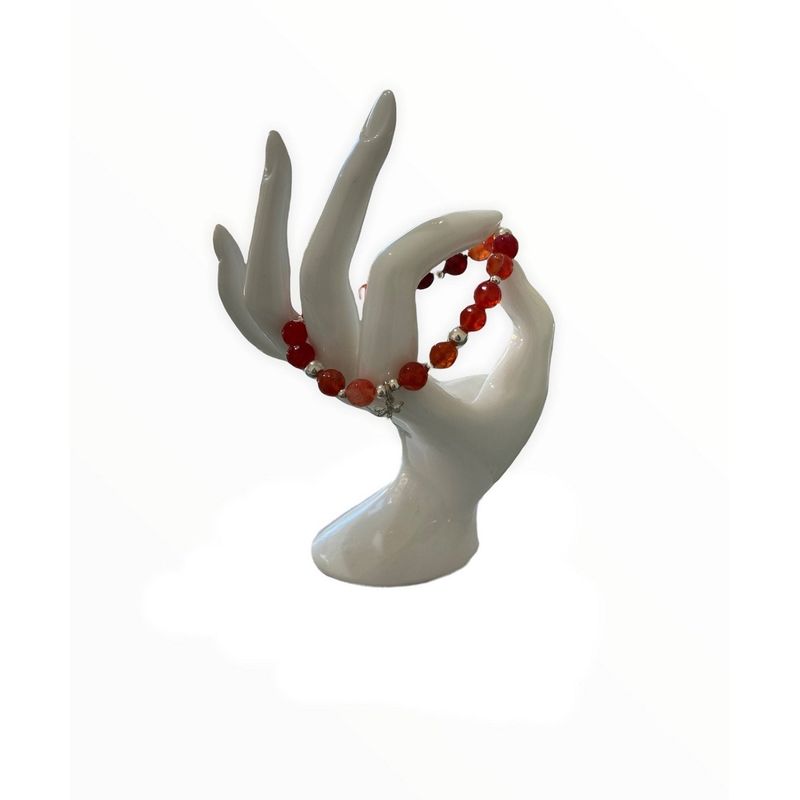 TAETHAI - Pulsera de plata 925 con piedras Cornalina