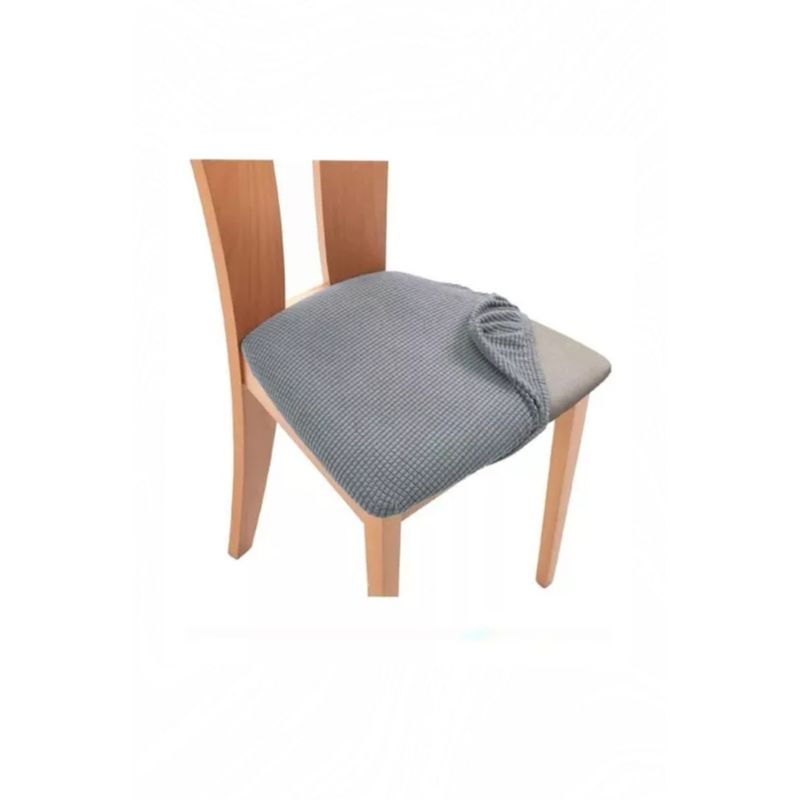 GENERICO - Pack 6 Fundas De Asientos Cuadrille Para Sillas De Comedor,Color Gris