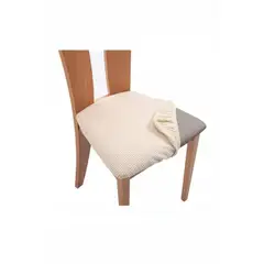 GENERICO - Pack 6 Fundas De Asientos Cuadrille Para Sillas De Comedor,Color Beige