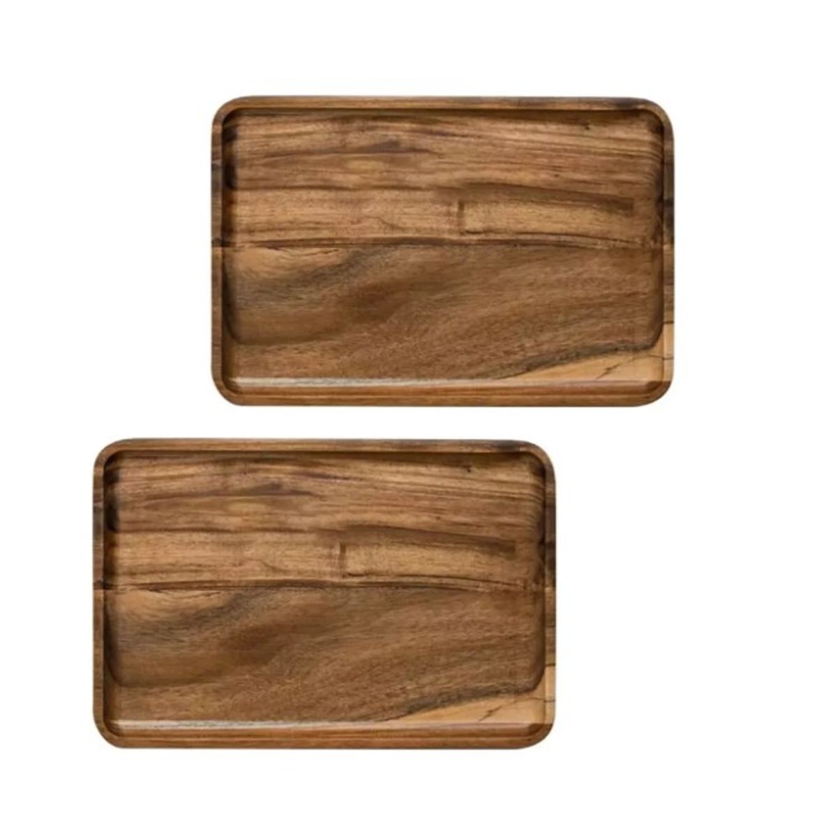 GENERICO - 2 Bandejas Madera Bandeja Desayuno Madera Plato Madera 24x35