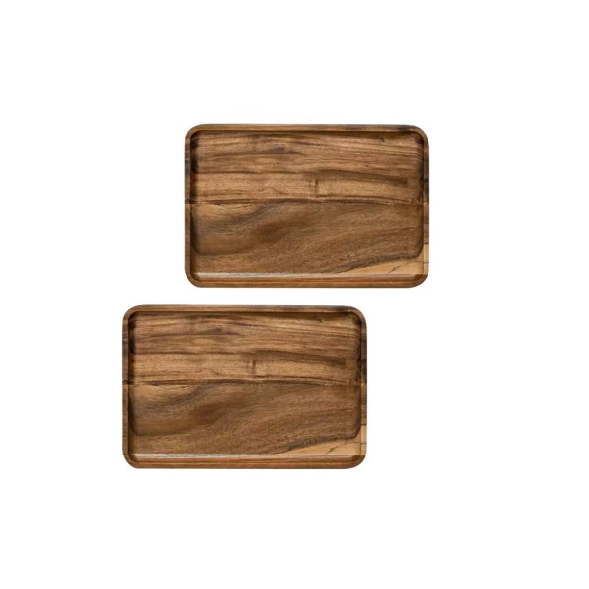 GENERICO - 2 Bandejas Madera Bandeja Desayuno Madera Plato Madera 24x35