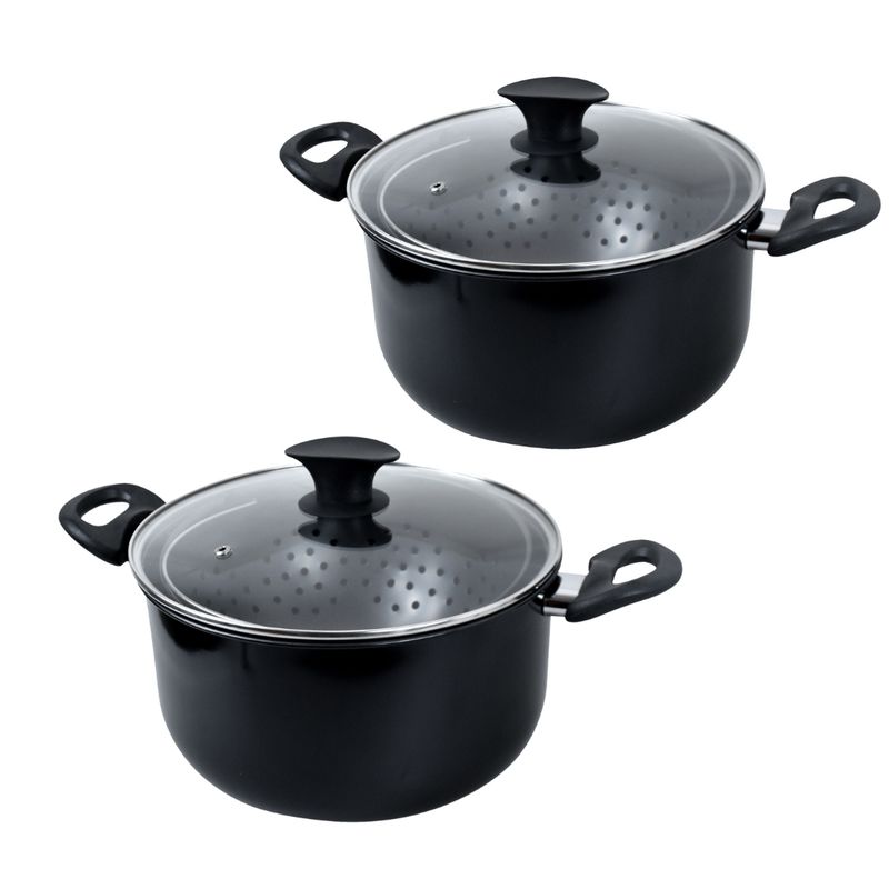 GENERICO - 2 World's Greatest Cooking Pot Olla c/ Colador Incorporado Vaporera 3.5 QT