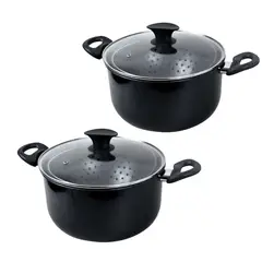 GENERICO - 2 World's Greatest Cooking Pot Olla c/ Colador Incorporado Vaporera 3.5 QT
