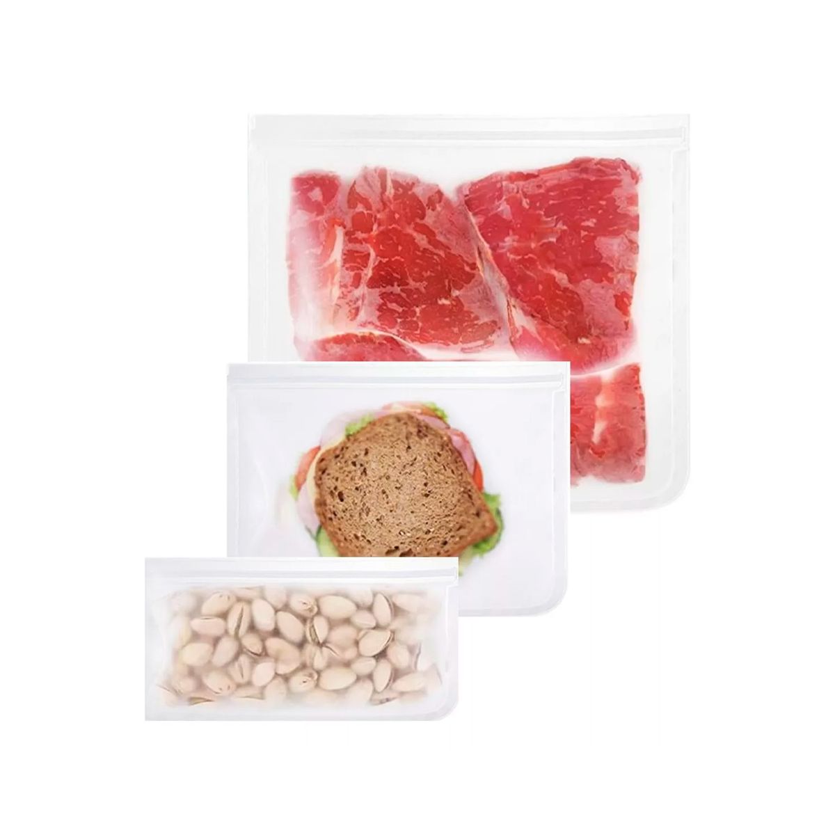 GENERICO - Bolsas Antiderrame De Silicona Herméticas Reutilizable 3 Uni