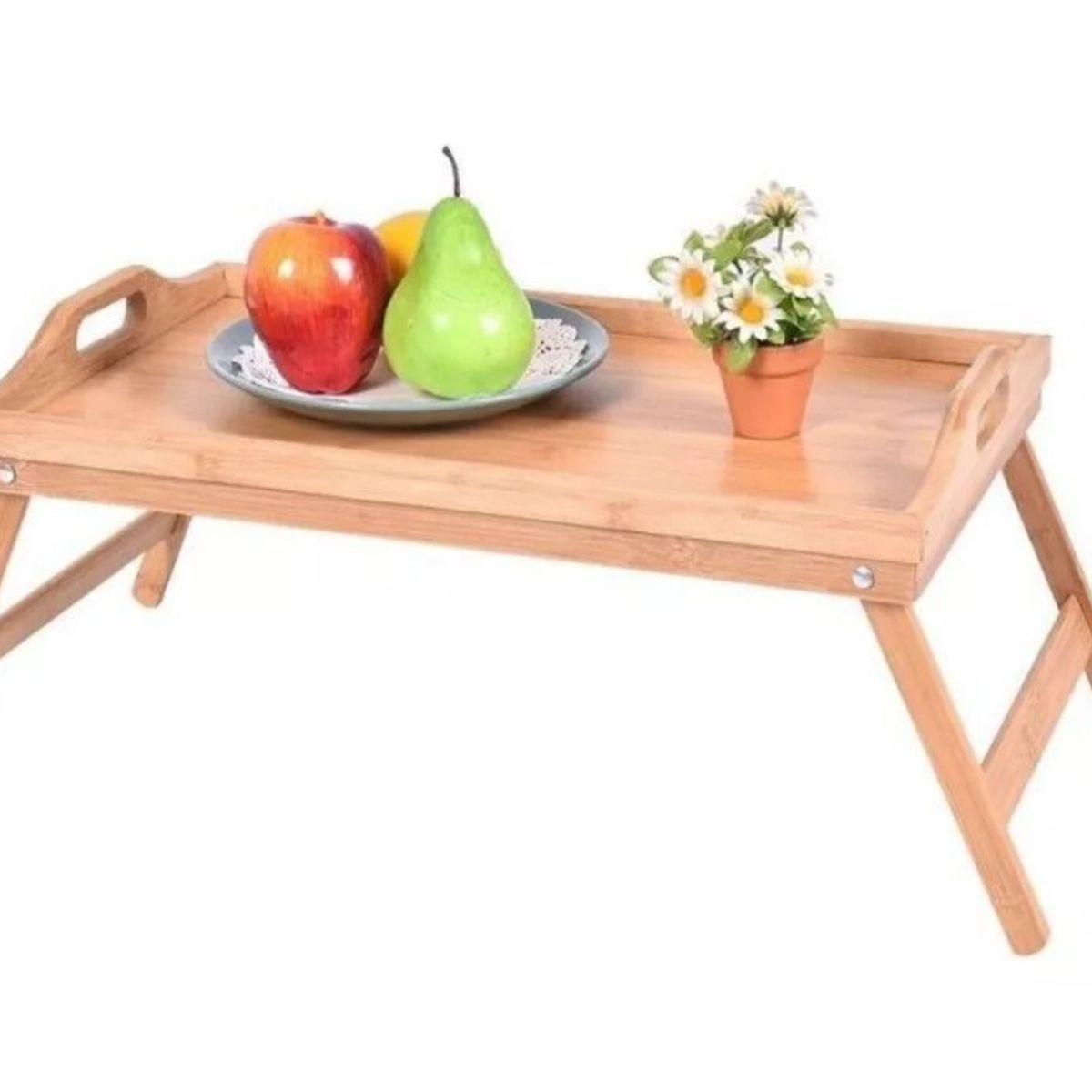 GENERICO - Mesa Bandeja Desayuno De Bambú Para Cama Plegable Portátil