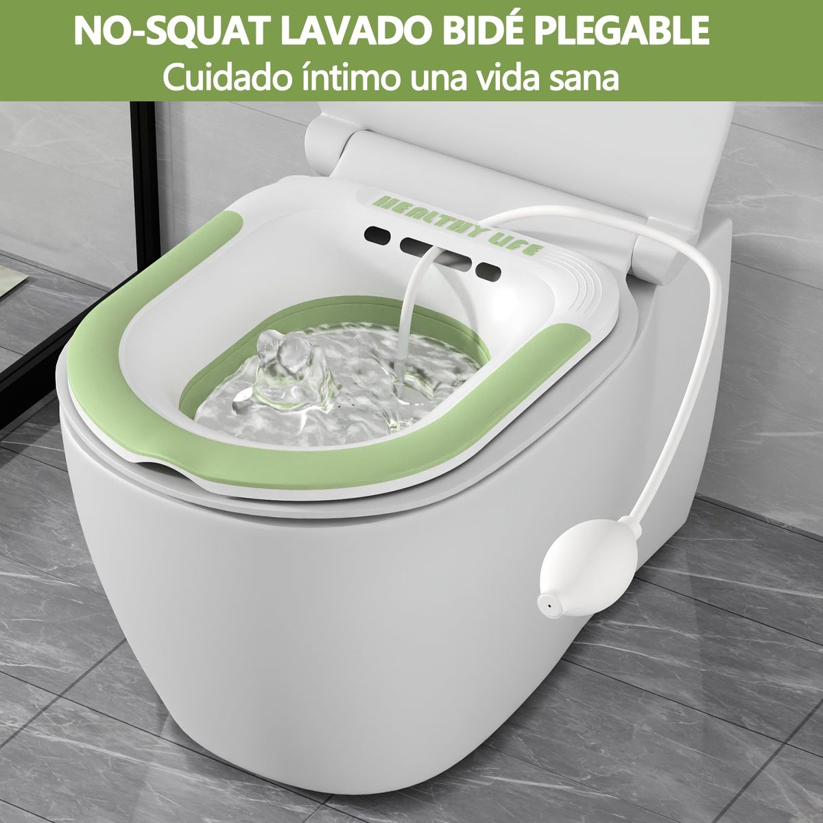 AIZO - Baño Asiento Alivio Hemorroides Embarazadas Bidé Plegable verde