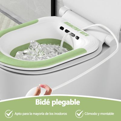 Imagen 2 del producto Baño Asiento Alivio Hemorroides Embarazadas Bidé Plegable verde