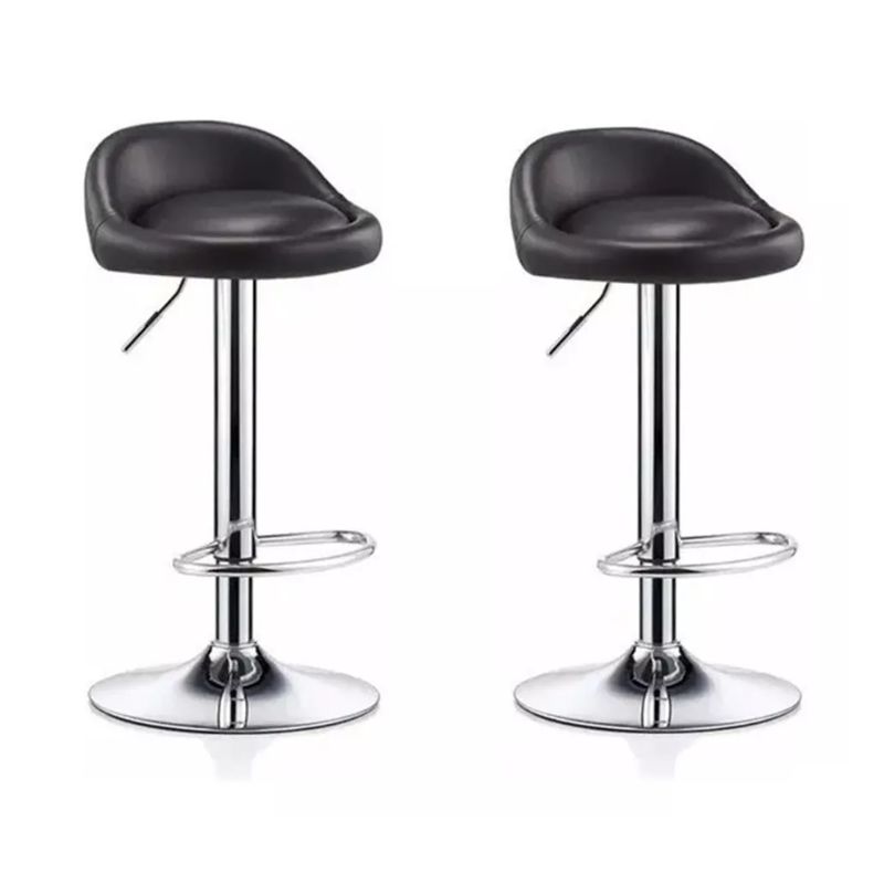 GENERICO - Pack 2 Silla Piso Bar Altura Regulable Taburete Respaldo