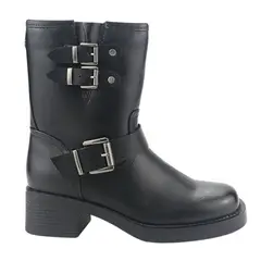 CHALADA - Bota Mujer Negro Casual Biker-4