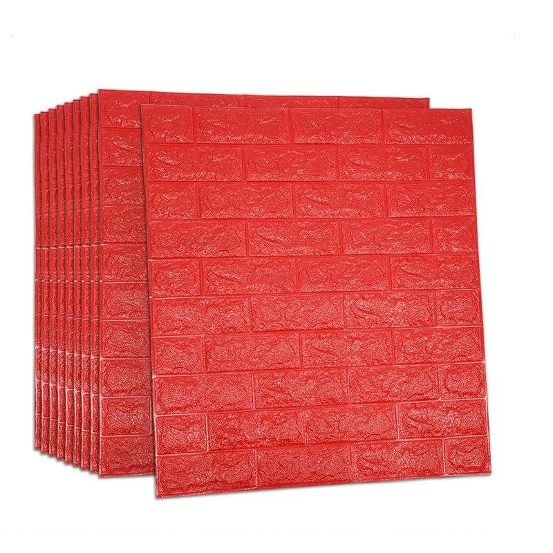 GENERICO - Pack 10 Laminas Papel Mural 3d Ladrillo Pared Blanco 77x70cm