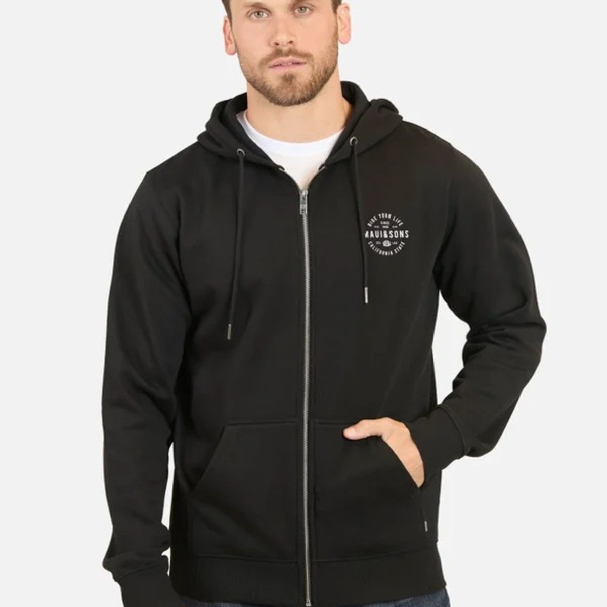 MAUI AND SONS - Poleron MS Nova Nimble Negro Hombre Maui And Sons