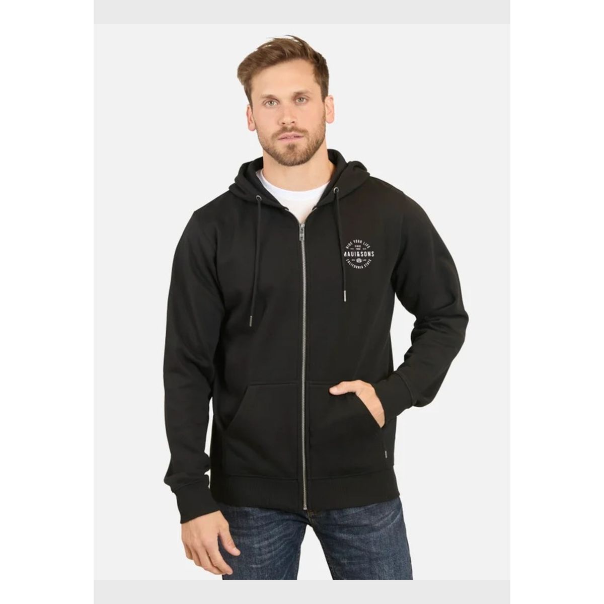 MAUI AND SONS - Poleron MS Nova Nimble Negro Hombre Maui And Sons