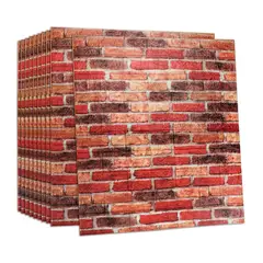 GENERICO - Pack 10 Laminas Papel Mural 3d Ladrillo Pared Blanco 77x70cm