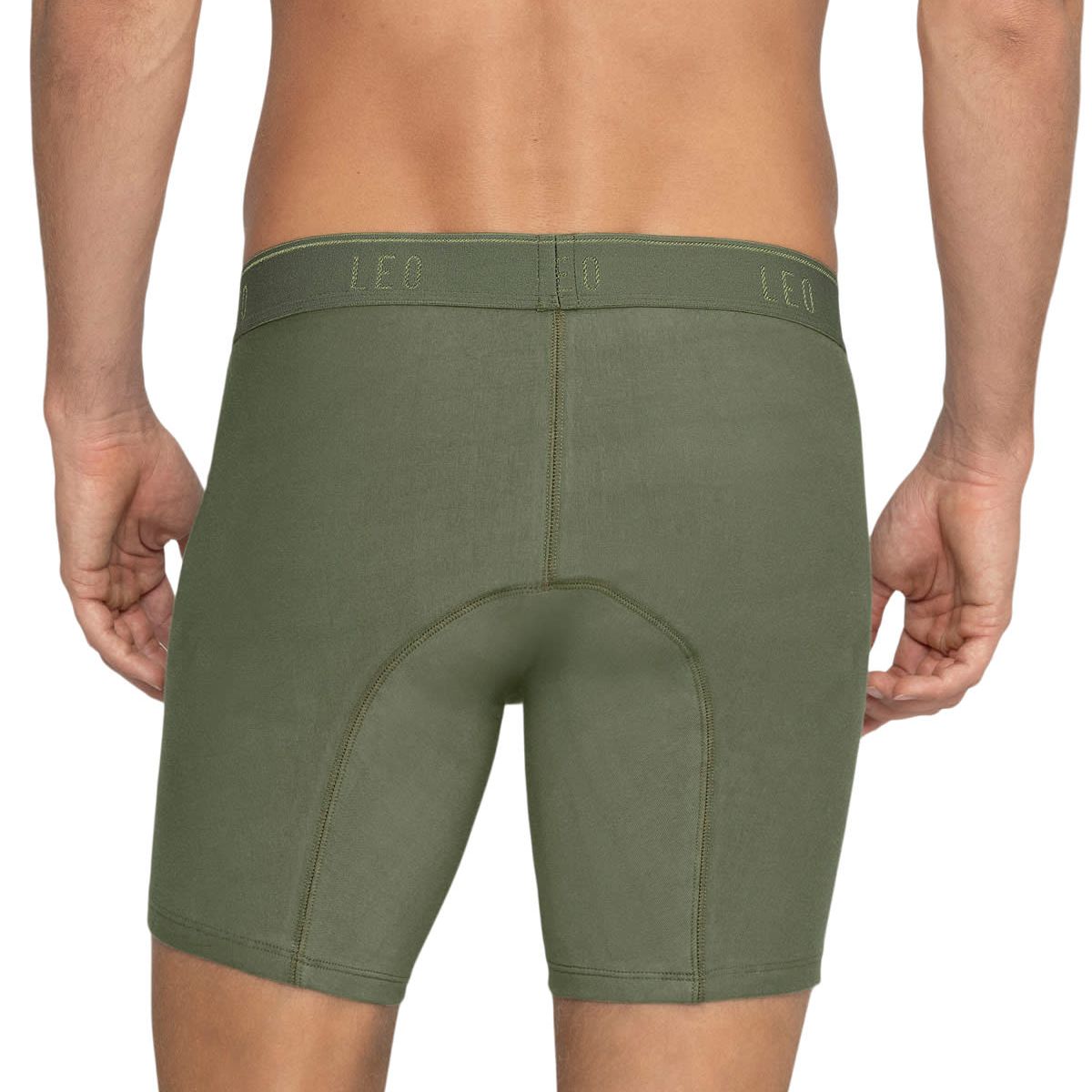 LEO - Bóxer medio en algodón comodidad total 033123 Verde Olivo