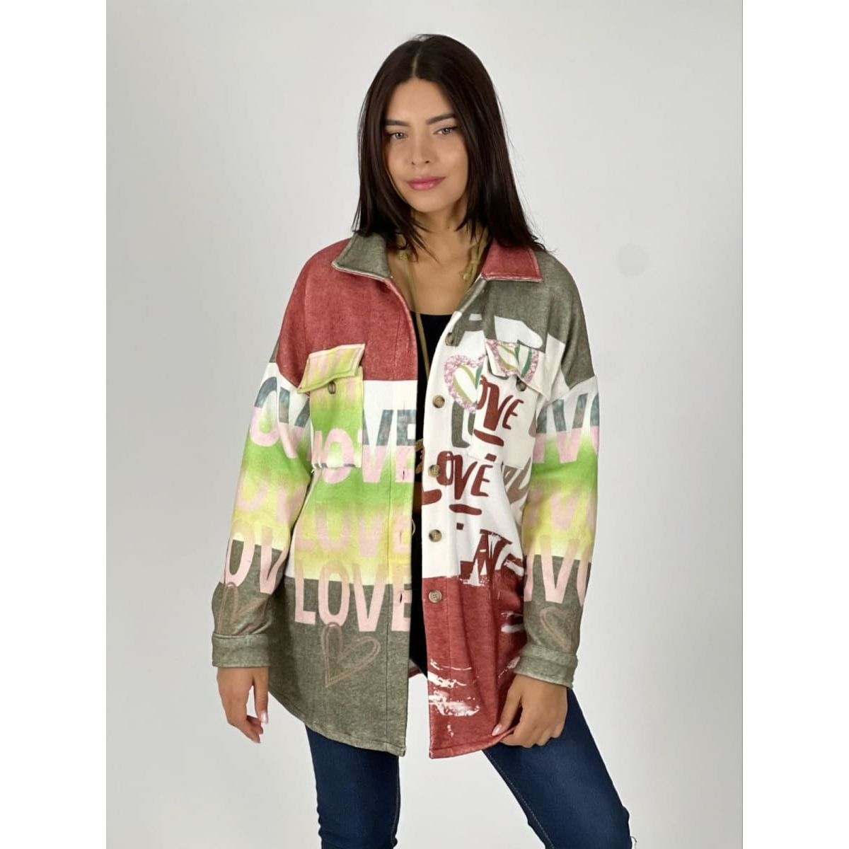 ENIGMATICA BOUTIQUE - Chaqueta Gamuza Mujer Con Bolsillos abotonada Modelo Mariana