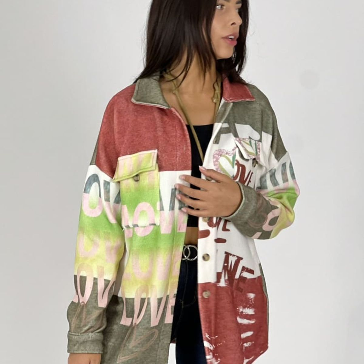 ENIGMATICA BOUTIQUE - Chaqueta Gamuza Mujer Con Bolsillos abotonada Modelo Mariana