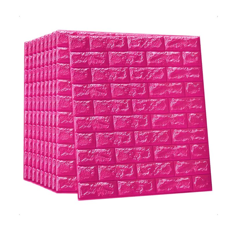 GENERICO - Pack 10 Laminas Papel Mural 3d Ladrillo Pared Blanco 77x70cm