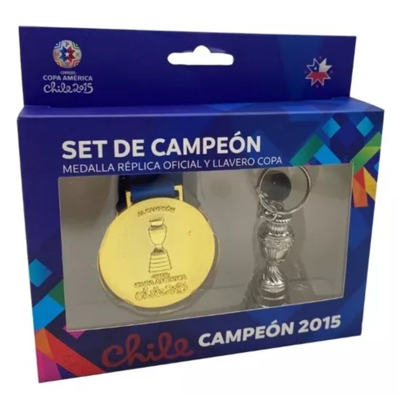 GENERICO - Set de Campeon Copa America Chile 2015 Medalla + Llavero