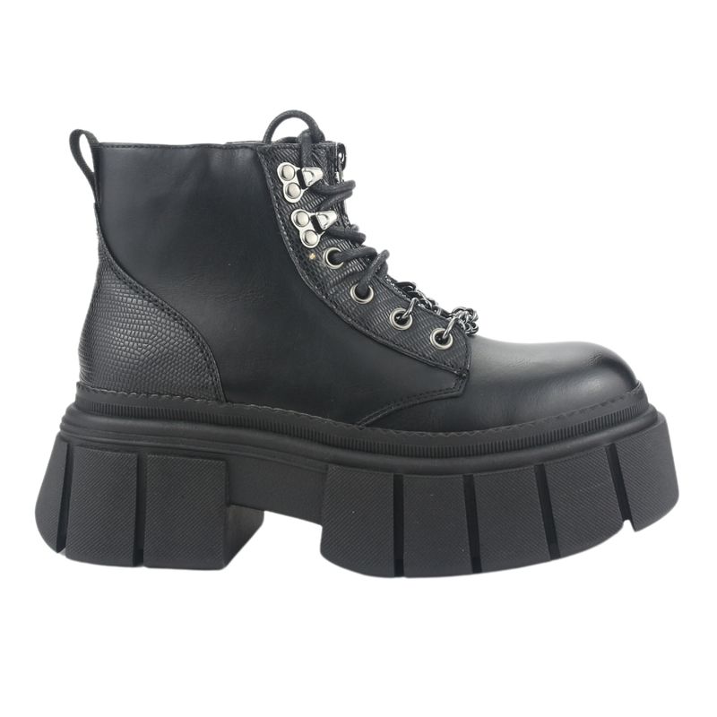 CHALADA - Botin Mujer Negro Plataforma Chalada Bresh-2
