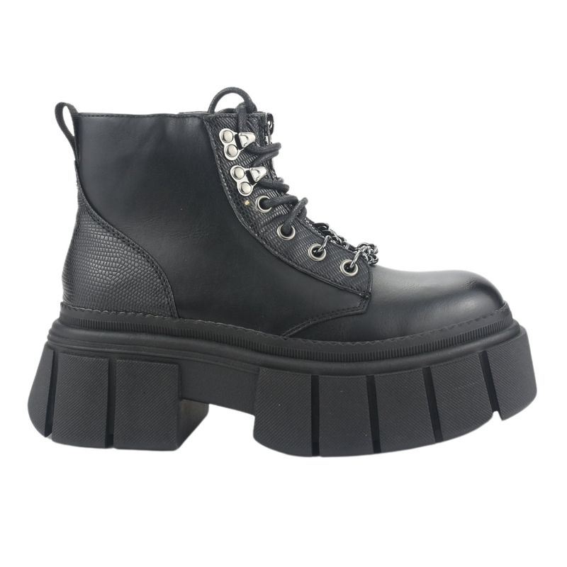 CHALADA - Botin Mujer Negro Plataforma Chalada Bresh-2