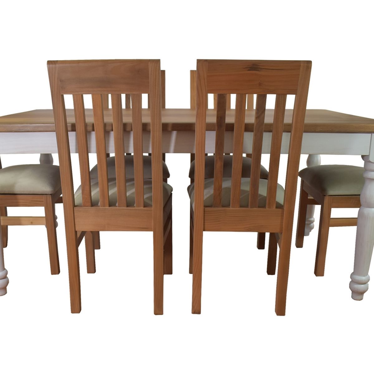 MUEBLES NATIVA - Comedor Ingles 100x180 6 sillas Italia Beige