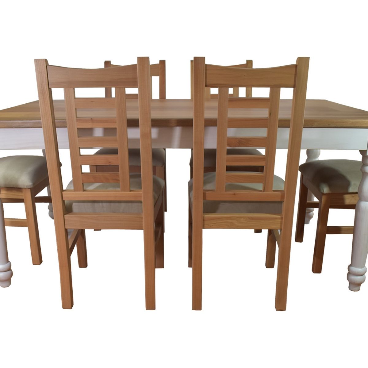 MUEBLES NATIVA - Comedor Ingles 100×180 6 sillas Pucon Gris