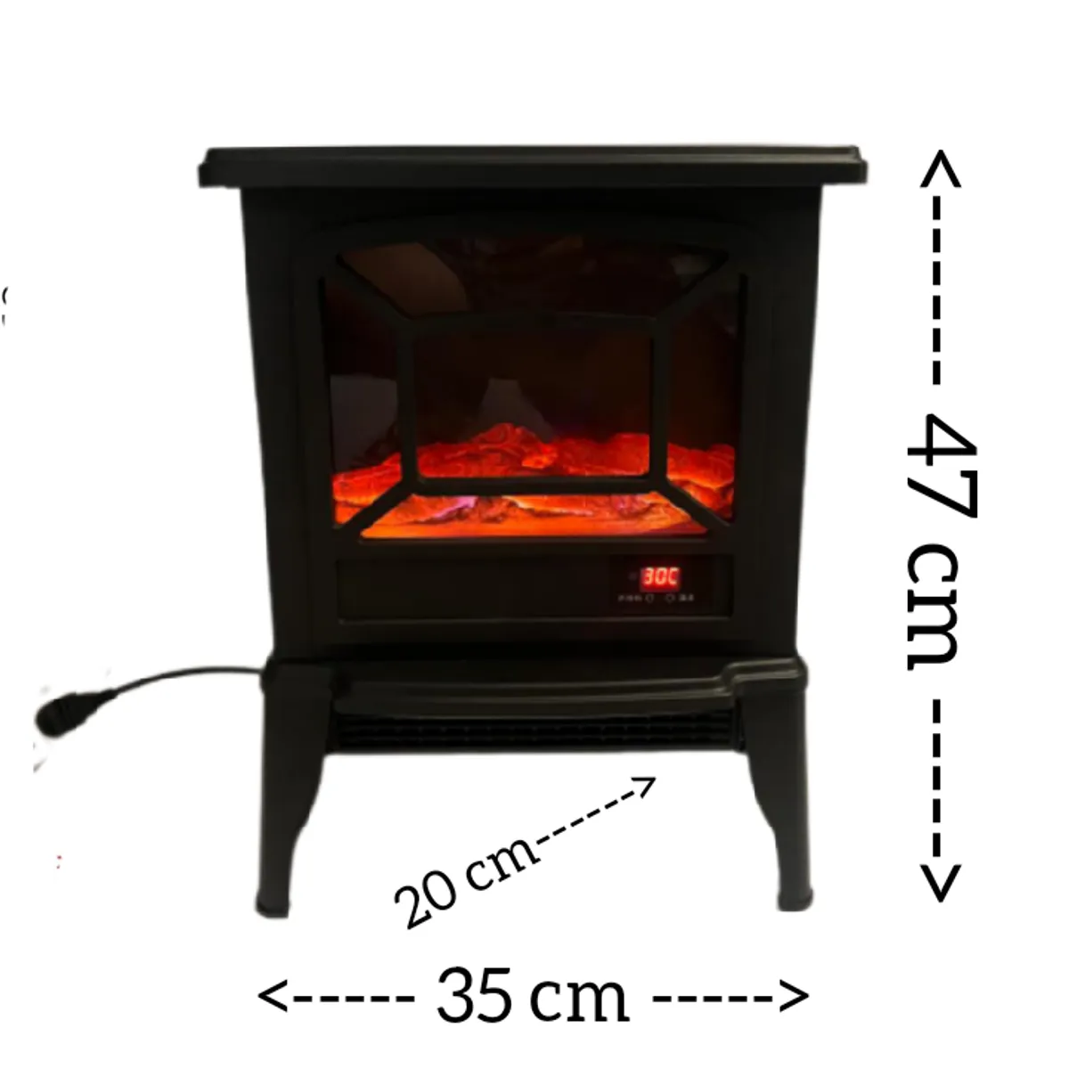 ALCAZAR - Chimenea  Eléctrica  Control Remoto Llama 3 D 2000W