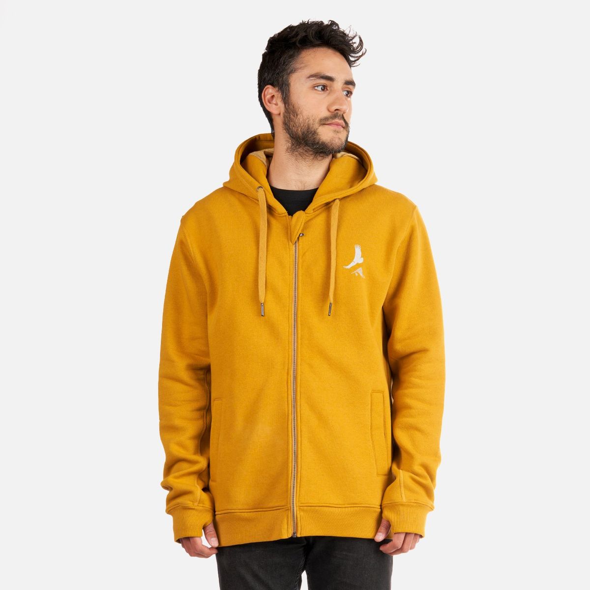 HAKA HONU - Poleron Hombre Ninja Mostaza Haka Honu