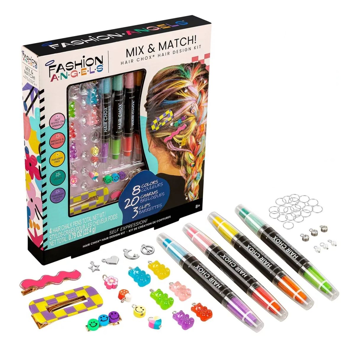 FASHION ANGELS - Set Pinturas Temporales Pelo 4 Lapices Niñas Fashion Angels