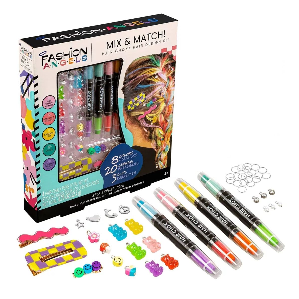 FASHION ANGELS - Set Pinturas Temporales Pelo 4 Lapices Niñas Fashion Angels