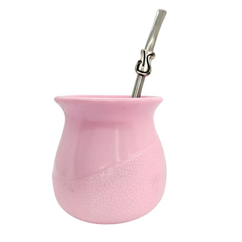 COSAS NUESTRAS - mate bocha con bombilla rosado
