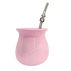 COSAS NUESTRAS - Mate bocha con bombilla rosado