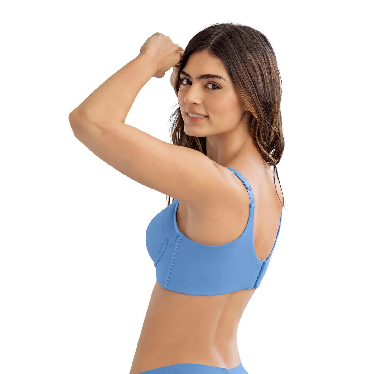 LEONISA - Sostén de realce suave y cubrimiento alto en sisa y espalda Cover Bra 011970 Azul Cielo