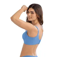 Sostén de realce suave y cubrimiento alto en sisa y espalda Cover Bra 011970 Azul Cielo