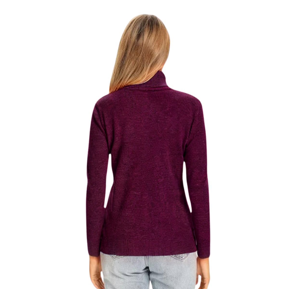LOOK SHOP - Sweater Beatle Lana Mujer Cuello Alto Doble Otoño Invierno T160
