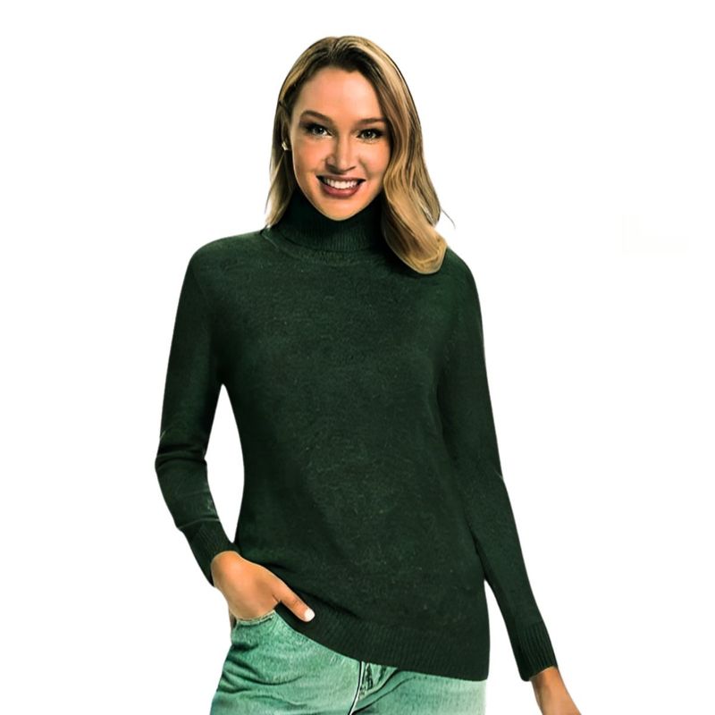 MPROPIA - Sweater Beatle Lana Mujer Cuello Alto Doble Otoño Invierno T160