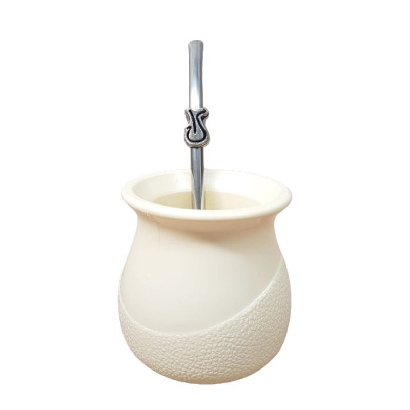 COSAS NUESTRAS - mate bocha con bombilla crema