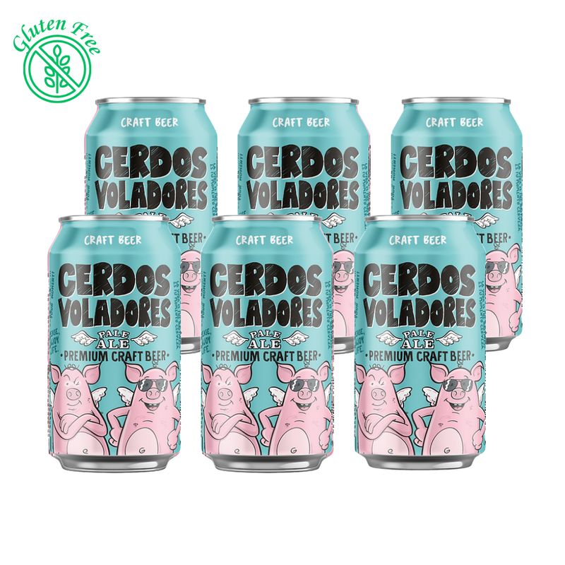 BARCELONA BEER COMPANY - Pack 6 Cervezas Cerdos Voladores Gluten Free Pale Ale 330cc